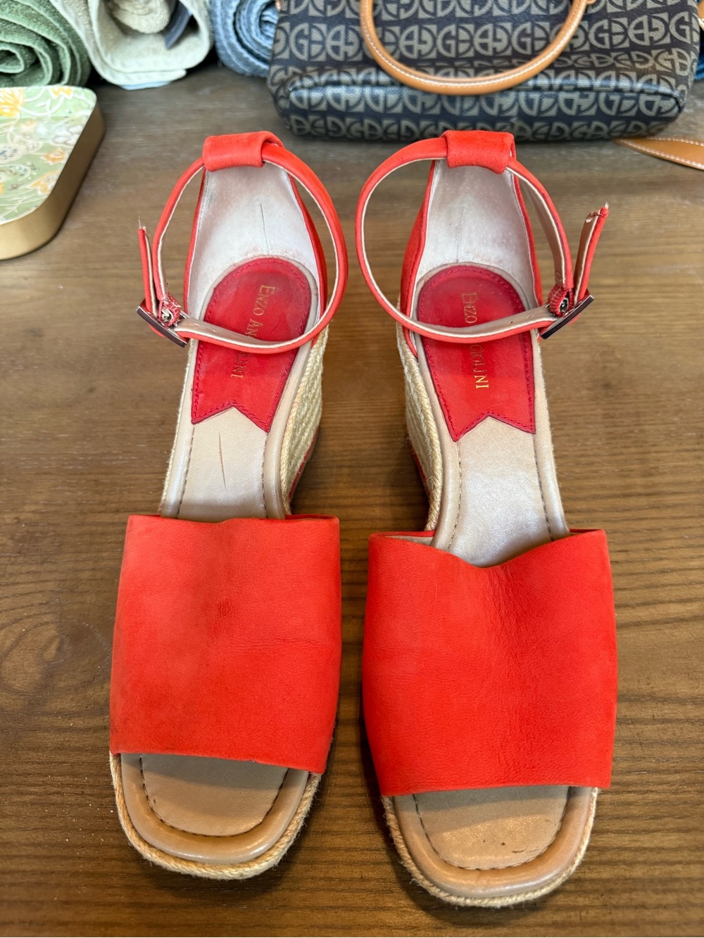 Red Espadrille Wedge Sandals - Women